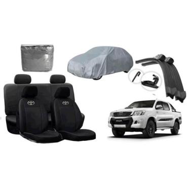 Imagem de Kit Exclusivo: Capa de Couro para Hilux 16-19 + Capa de Cobrir e Limpa