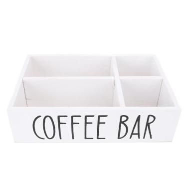 Imagem de Organizador da Estação de café, Organizador de Bancada Com Divisores, Organizador de Suprimentos de Barras de café, Porta de chá para Estação de café, Pacote de Açúcar, Adoçantes