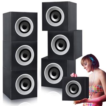 Imagem de Fullhawl 6 Pcs 90s 80s Party Favors Boxes 11.8 x 11.8 x 11.8 Inch Boombox Table Centerpieces Decor Novelty Retro Party Decoration Gift 1980s 1990s Theme Hip Hop Party Favors for Treat Candy Supplies