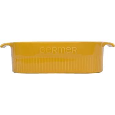 Imagem de Germer, Travessa quadrada em porcelana, modelo assar ou servir, refratária, 2000 ml, Amarelo