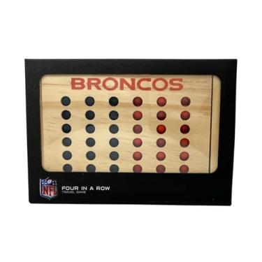 Imagem de Rico Industries NFL Mini Travel Team 4 in A Row Mini Game- Wooden, Team Colors, 5.5" x 8" (Denver Broncos)