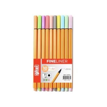 Imagem de Glizi Fineliner, Canetas Coloridas, 10 Cores, Ponta Fina, Tons Pastel