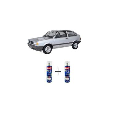 Imagem de Tinta Spray Automotiva Prata Lunar VW 300ml + Spray Verniz 300ml - She