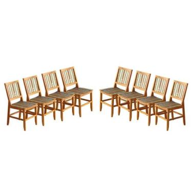 Imagem de Kit 8 Cadeiras Madri Madeira de Demolição com Pátina - Móveis Brasil