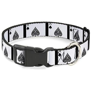 Imagem de Buckle-Down PC-W30136-WS Colarinho com clipe de plástico Ace Of Spades, largo pequeno/33-45 cm