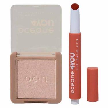 Imagem de Océane 4 You Kit - Hidratante Labial Coral + Iluminador em Pó Rose, Ki