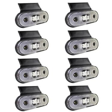 Imagem de 8 Lanterna Lateral Caminhão Carreta Facchini LED CR +Suporte - Prime