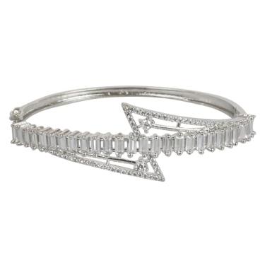 Imagem de Touchstone Pulseira feminina indiana de Bollywood Impressions com zircônia cúbica atraente em tom dourado ou branco., Zircônia cúbica, Sem Pedra Preciosa