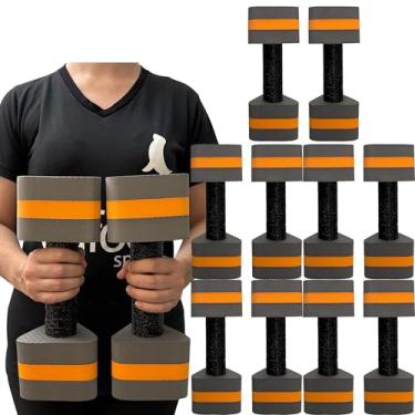 Imagem de Kit 5 Pares de Halteres Hidroginástica Em EVA 2 A 3 Kg DF4012-CZ Cinza/Laranja Dafoca Sports