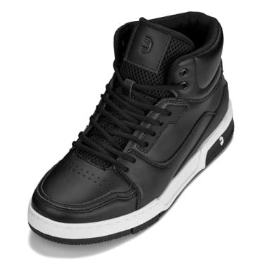 Imagem de CALTO Tênis masculino invisível que aumenta a altura - tênis esportivo de cano alto com cadarço - 7,6 cm mais alto, Preto, 9