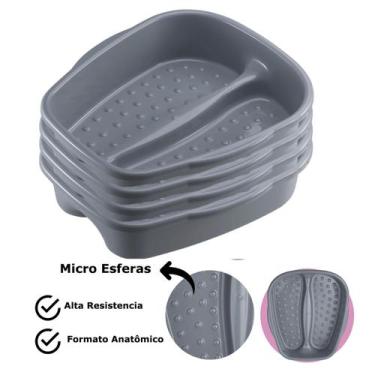 Imagem de Kit 4 Bacia Para Pés Pedicure Salão de Beleza Multiuso Relaxamento Com