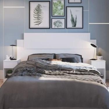 Imagem de Cabeceira Casal com 2 Mesas de Apoio Dormitórios Decibal Frida Kahlo Autorretrato Viva La Vida