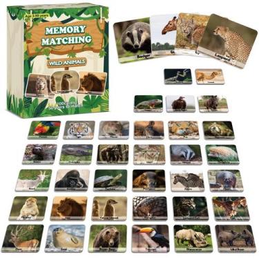 Imagem de Jogo Memory Matching Game gisgfim Wild Animals com 100 cartas