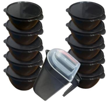 Imagem de Kit 10 Potes Bowl Hermeticos Empilhavel Com Jarra De Plástico Para Suco 2 Litros Tampa Antivazamento(10 Potes + 1 Jarra)