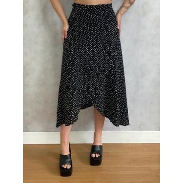 Imagem de A-Lows A&L Saia envelope feminina com forro de viscolinho, Preto com b
