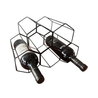 Imagem de Kit Com 2 Adega De Mesa Empilhável Porta Garrafas Vinho Aço 2 Unidades(PRETO)