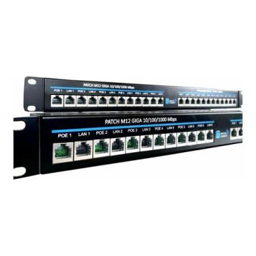 Imagem de Patch Panel Gigabit Poe 24volts 12 Portas 10/100/1000 Simples Connect