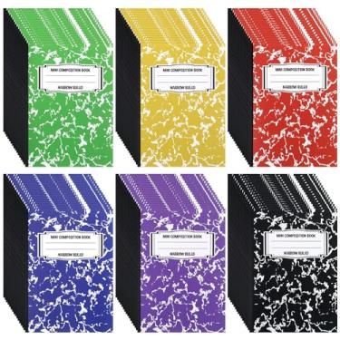 Imagem de Caderno de composição mini livros de composição cadernos de mármore fofo diário pequeno bolso tamanho cadernos pequenos cadernos para crianças faculdade escola escritório, 8,6 x 12,9 cm (96)