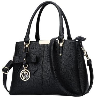 Imagem de Bolsas e bolsas KKXIU Top Handle Satchel Shoulder Black