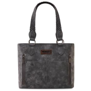Imagem de Sacola Wrangler WG78-G8317GY para mulheres, tipo couro