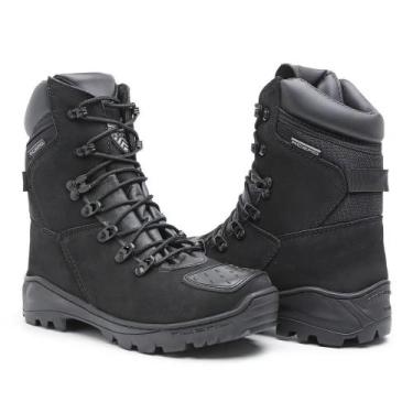 Imagem de Bota Motociclista Acero em Couro Nobuck Modelo Tiger Motors Preto Cano