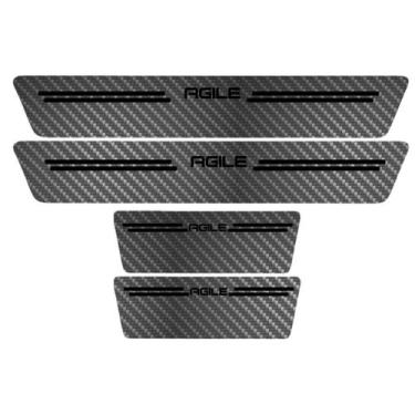 Imagem de Kit Soleira Protetora Porta Premium Black Carbono - Agile - Jhow Adesi