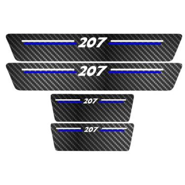 Imagem de Kit Soleira Protetora Porta Premium Blue Carbono - 207 - Jhow Adesivos