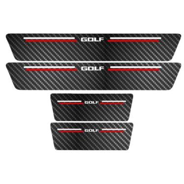 Imagem de Kit Soleira Protetora Porta Premium Red Fibra Carbono - Golf - Jhow Ad