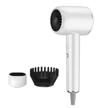 Imagem de Secador De Cabelo Profissional 220V 1800W Silencioso Íon Anti-Frizz lónico com Difusor Turbo Ar Cold shot Pequeno Portátil Negativo Turbo Leve Para Viagens XBB220 (Branco, 220V)