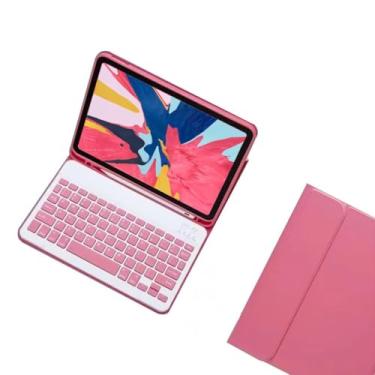 Imagem de Adequado para Tab S7 Plus teclado magnético Bluetooth de 12,4 polegadas com tampa do teclado (Begônia vermelha, Estilo regular)