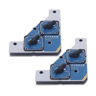Imagem de 2pcs Suporte de Soldagem Com Interruptor Duplo Com Base Magnética de 50 Kg para Precisão Placas Aço e Ferro