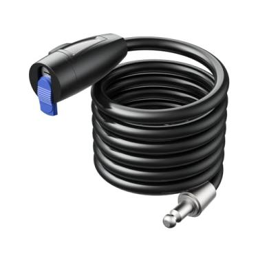 Imagem de CAMOVUE Trava de cabo para câmera de trilha, cabo de aço anti-roubo de 1,5 m, núcleo de aço resistente a cortes, retrátil para facilitar o pacote, acabamento preto invisível, 2 chaves e tampa à prova