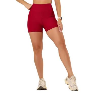 Imagem de Shorts Biker Curto Feminino Poliamida Alta Compressão Cós Largo Duplo 