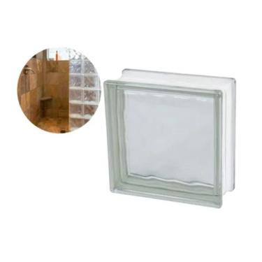 Imagem de Bloco Tijolo Vidro Wave Transparente 19x19x8 Decoração Liege - N/A