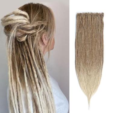 Imagem de POIDOWIS 5 Peças De Extensões Finas Dreadlock 24" Com Clipe, 0,24" Largura, 20 Fios Sintéticos Para Dreadlocks Clipe Mulheres (Mt27/613, Retos)
