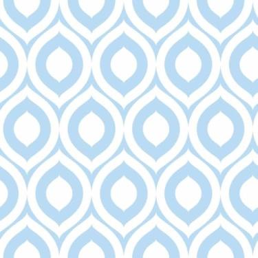 Imagem de Papel De Parede 5m Adesivo Padrão Estampado Losangos Azul Branco