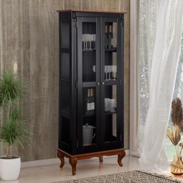 Imagem de Cristaleira 2 Portas Vidro Madeira Versalhes Preto