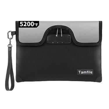 Imagem de Bolsa de dinheiro à prova de fogo de 2,871.1 °C com fechadura, bolsa de documentos à prova de fogo com zíper, 8 camadas de isolamento contra fogo, pequena bolsa de armazenamento segura à prova de fogo