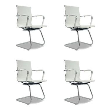 Imagem de Kit 4 Cadeiras De Escritório Oficial Webshop Esteirinha Baixa Fixa Bra