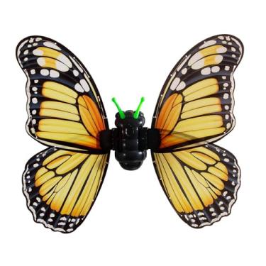Imagem de YIJU Asas de fada elétricas, fantasias de brinquedo com luzes LED, acessórios para festival de meninas, Amarelo