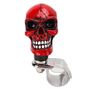 Imagem de ZJchao Botão do Volante, 3 Cm de Diâmetro de Resina Giratória Giratória Booster Skull Shave Spinner Giration Spinner Girlner Knob for Cars Caminhões Tractors Barcos (Vermelho)