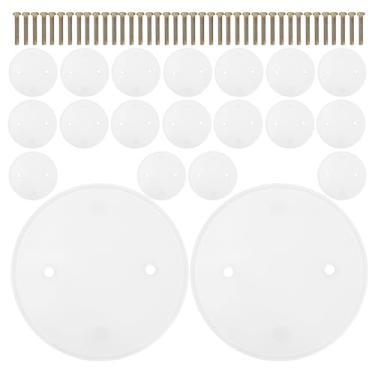 Imagem de Operitacx 20 Peças De Placa De Cobertura De Teto Com 40 Parafusos - Painel De Cobertura Redondo Branco Para Furos De Teto E Caixas Elétricas Reparo De Drywall E Gerenciamento De