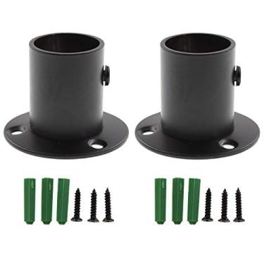 Imagem de Ulifestar Suporte para Haste de Cortina de Chuveiro, Suportes para Haste de Armário, Flange de Tubo de Aço Inoxidável para Serviços Pesados, Suportes de Extremidade de Suporte de G (Diâmetro 32Mm/1,26