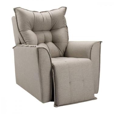 Imagem de Poltrona Reclinavel Do Papai Para Sala King Linho Carvalho Carvalho