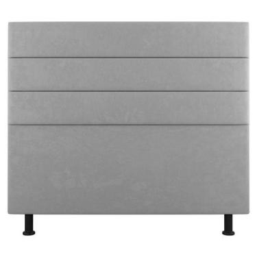 Imagem de Cabeceira Cama Box Casal Queen Size Malik 160cm Suede Cinza Claro - Ab