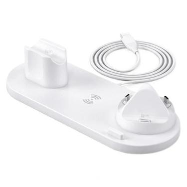 Imagem de Estação de Carregamento rápido por indução 6 em 1 p/ Celular, Relogio 