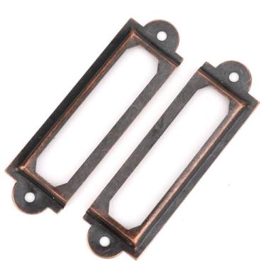 Imagem de Yctze YCTZE 20 PCS Retro Metal Label Titulares 1x2 Polegada para Gaveta, Etiquetas de Placa de Bronze para Prateleira e Material Escolar, Tags de Nomes de Gavetas DIY, Acessórios para Estudantes