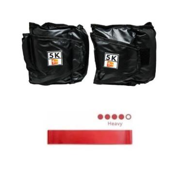 Imagem de Caneleira/Tornozeleira de Peso 5 Kgs  Profissional + Mini Band Faixa E
