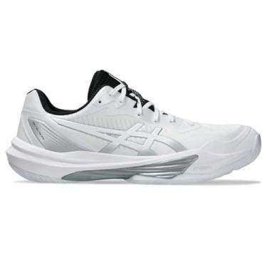 Imagem de ASICS Tênis de vôlei masculino Sky Elite FlyteFoam 3, Branco/Branco, 41
