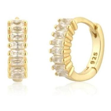 Imagem de Brinco Argola Zircônia F Ouro Clicker 2 3 Furo - Dourado - De Castro J